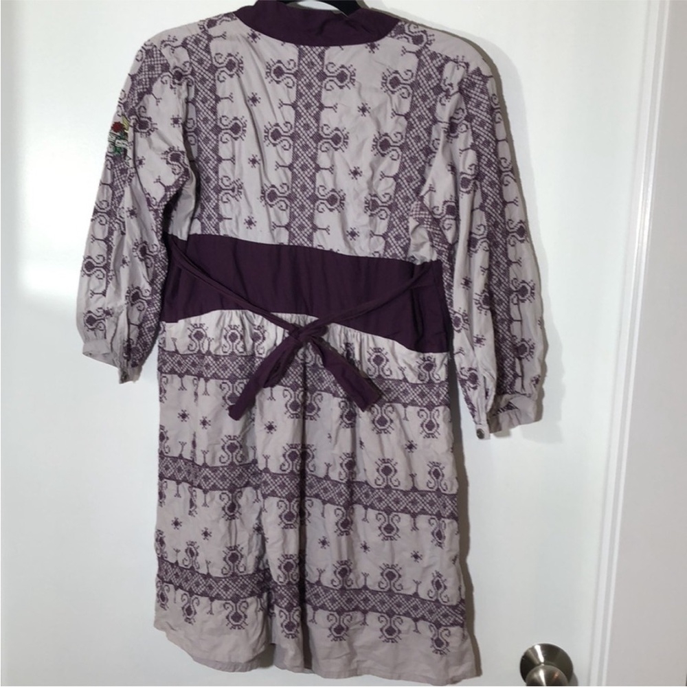 Odd Molly Purple Embroidered V-Neck Women’s Dress - Picture 6 of 11
